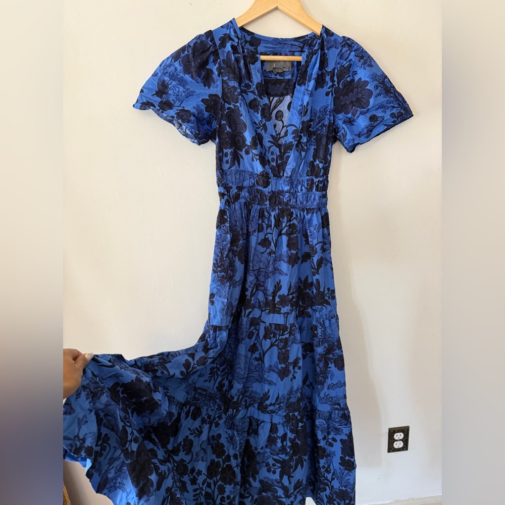 Anthropologie Somerset Blue and Black Maxi Dress - Picture 5 of 9
